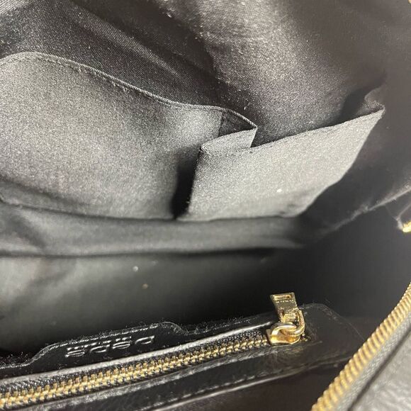 Bebe faux leather black mini backpack with rhinestones and gold studs accents - Picture 9 of 13